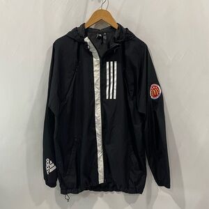 Adidas Men's Black and White Windbreaker